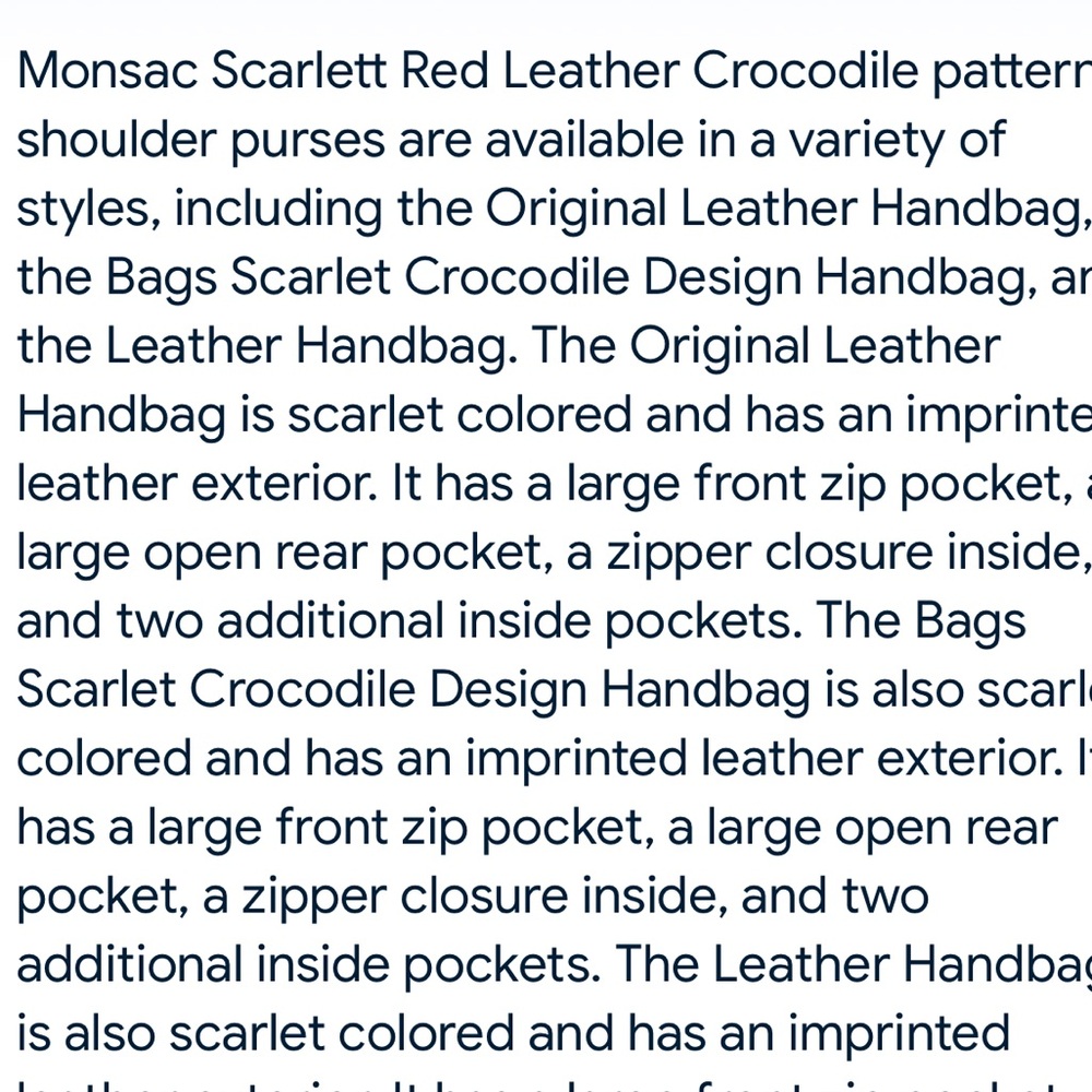 🌹MONSAC SCARLET RED CROCODILE EMBOSSED LEATHER SHOULDER BAG - Picture 16 of 17